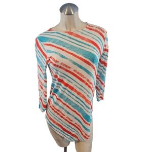 3/$25 Peck & Peck Size M Red White Blue Top